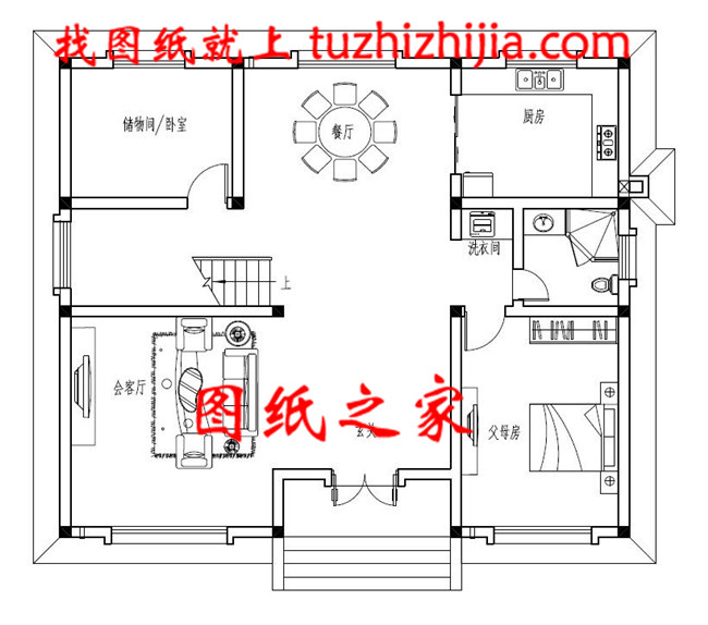 130平方米农村两层别墅图纸及效果图12X11米