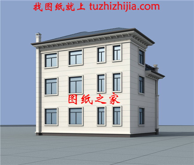 欧式新农村自建三层建筑施工设计图纸及效果图大全