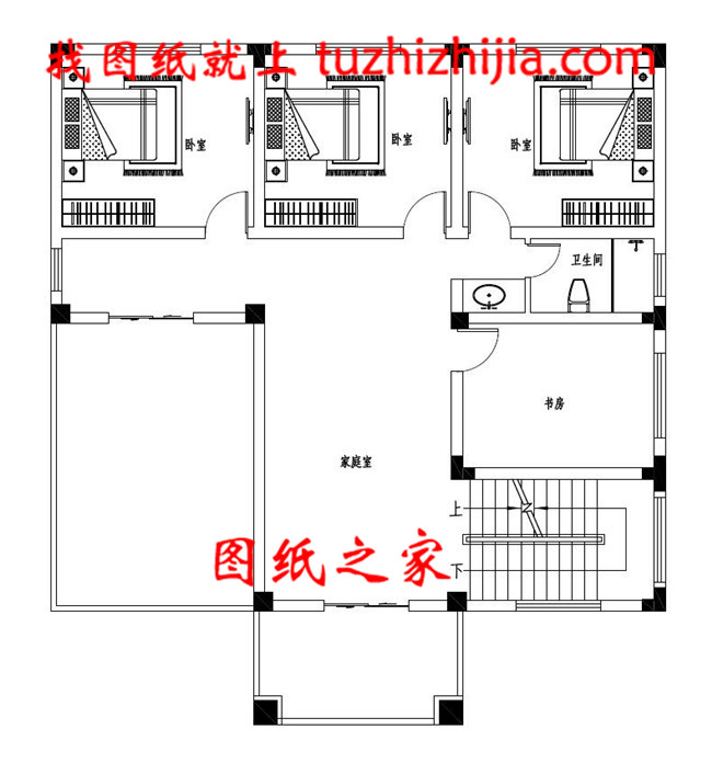 欧式二层别墅户型图（带全套Cad设计施工图+效果图）