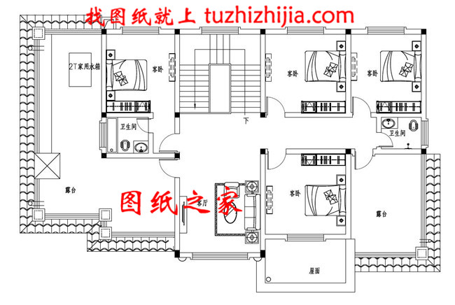 欧式二层别墅平面图，全套cad设计图纸和外观效果图