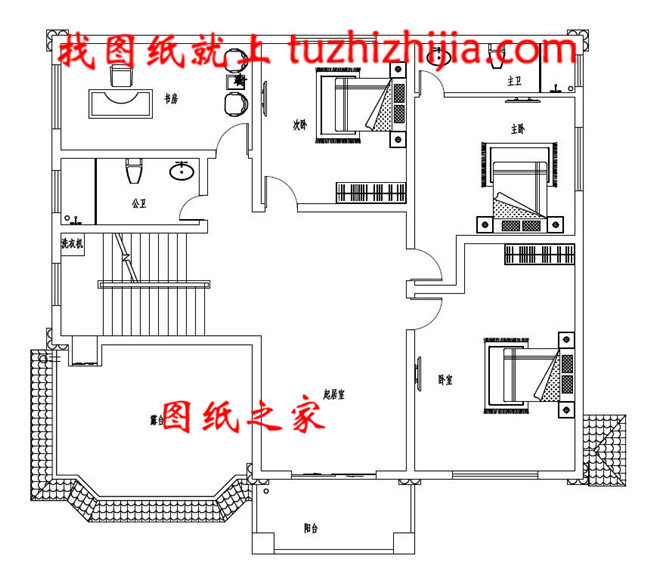 欧式二层别墅cad施工图纸，含效果图