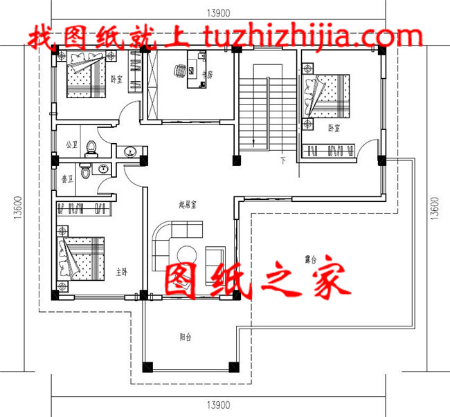 二层小别墅设计方案图，带cad施工图和外观效果图