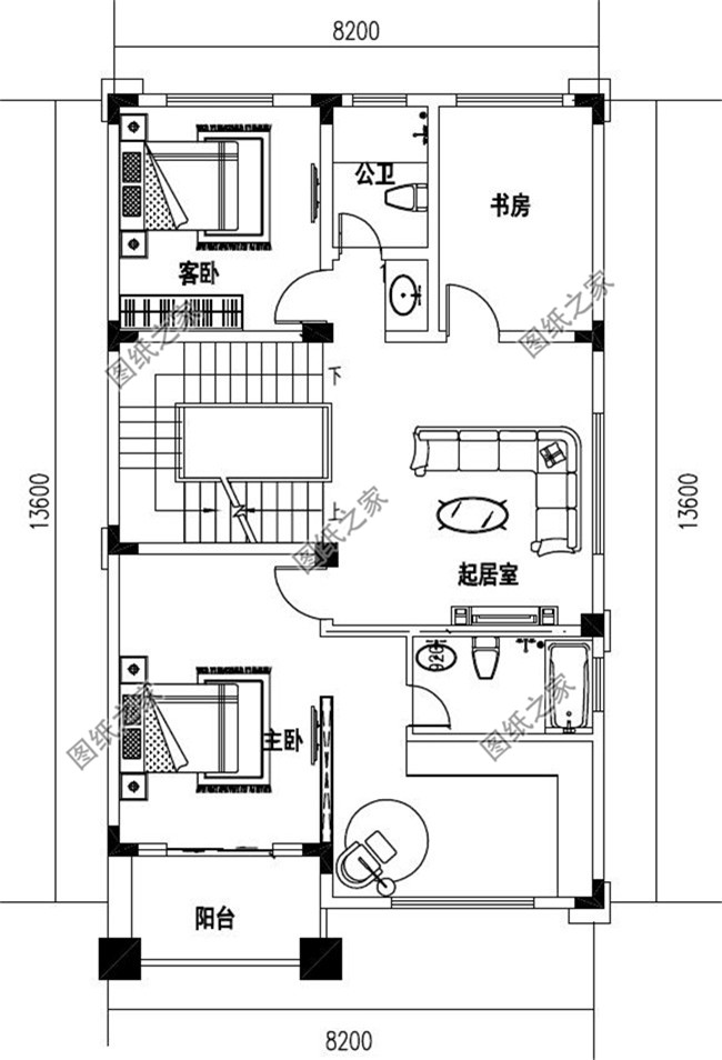 新农村四层房屋设计图，带屋顶花园（露台）