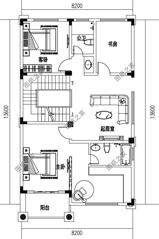 新农村四层房屋设计图，带屋顶花园（露台）