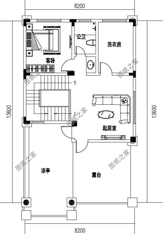 新农村四层房屋设计图，带屋顶花园（露台）