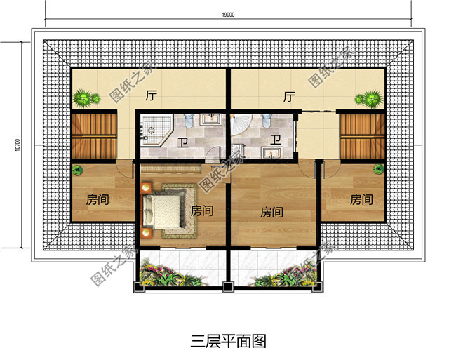 最佳农村两层半兄弟双拼小楼设计图，浪漫、华丽、高贵又有情调