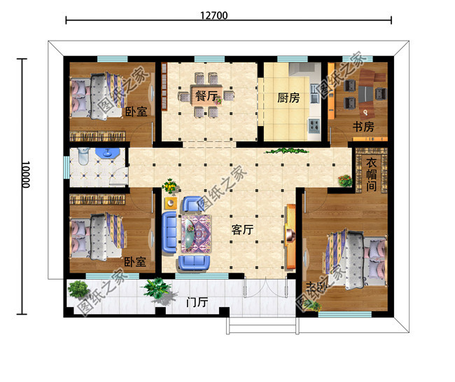 农村10万元一层小别墅设计图纸，户型实用又合理