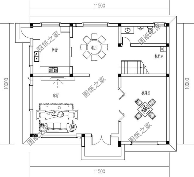 南方新农村三层楼房设计图纸，带房屋效果图