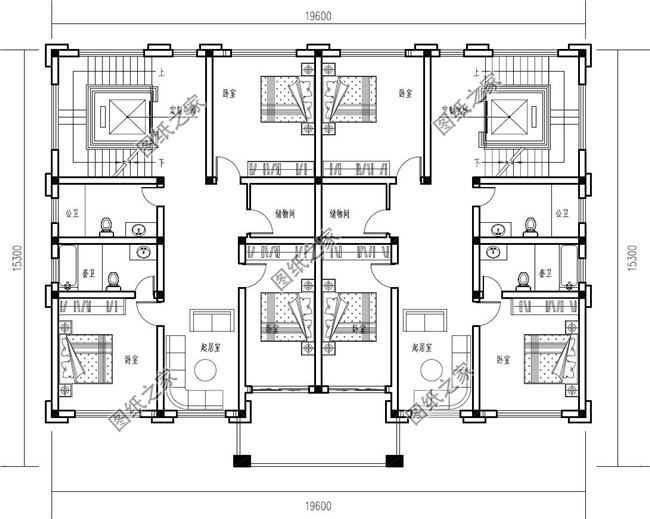 农村兄弟自建三层双拼别墅设计图，漂亮经济实用