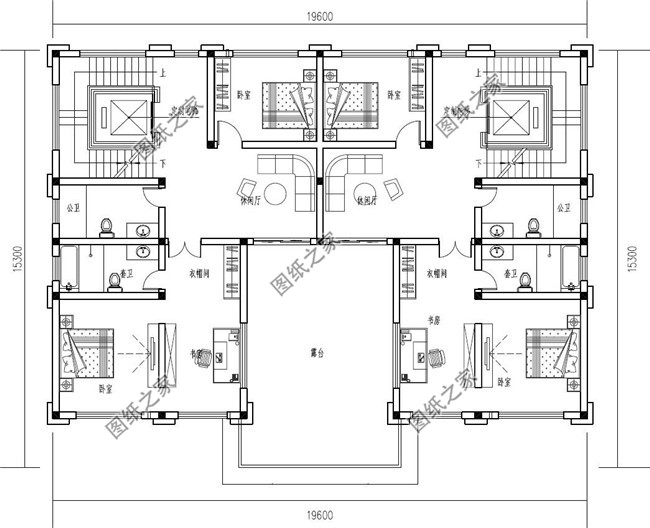 农村兄弟自建三层双拼别墅设计图，漂亮经济实用