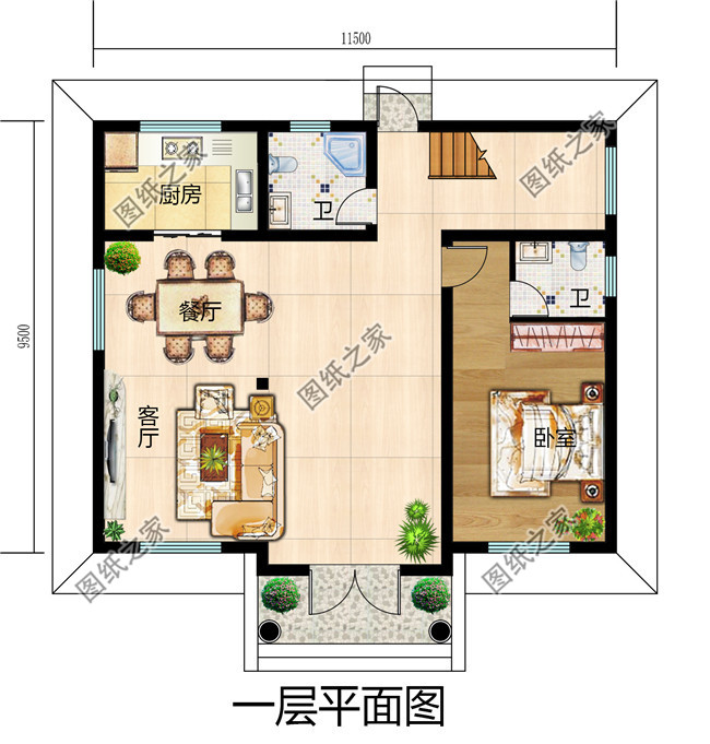 二层平顶别墅设计图，漂亮经济实用二层农村小别墅最新房屋设计图