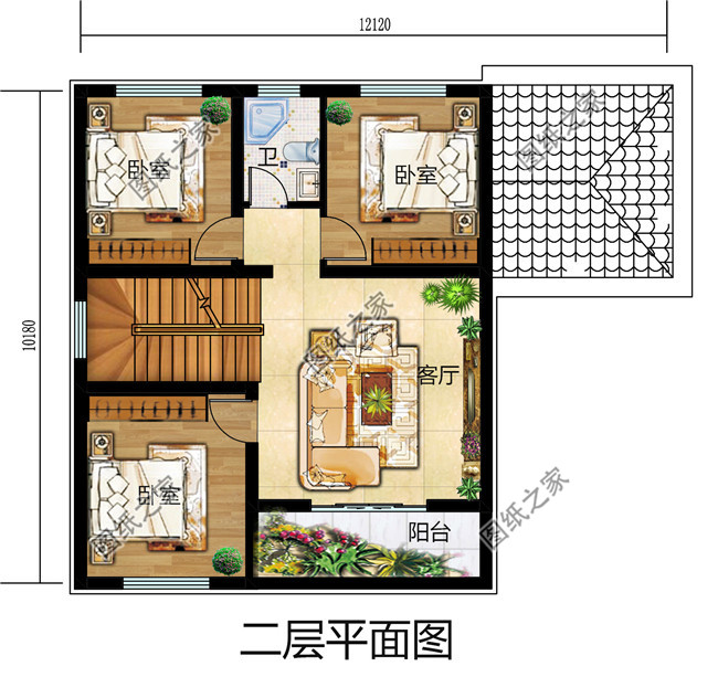 农村两间两层楼房设计图，造价15万左右，独立的厨房设计，干净卫生