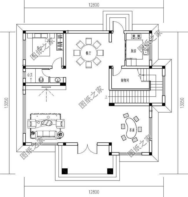 130平米新农村自建房屋施工建筑图纸及效果图