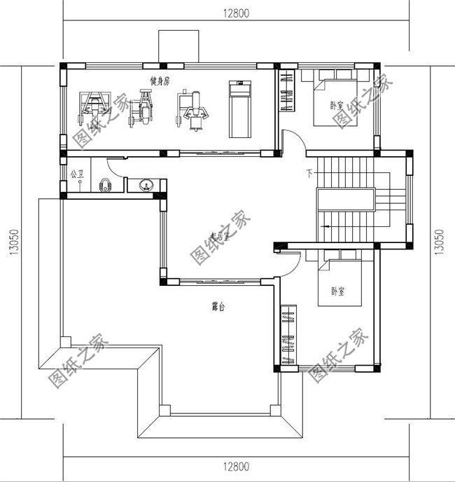 130平米新农村自建房屋施工建筑图纸及效果图