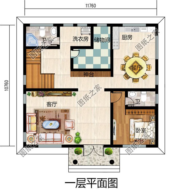 30万造价三层别墅建筑设计图纸，户型利用率高