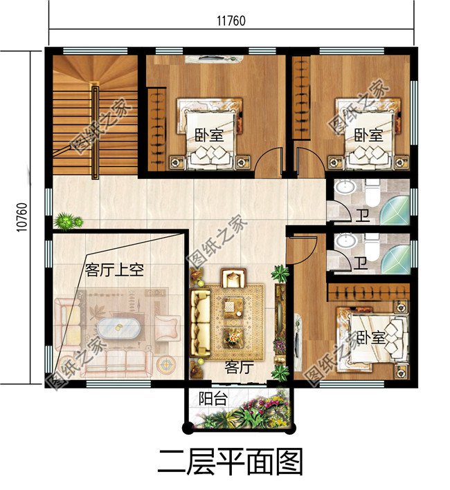 30万造价三层别墅建筑设计图纸，户型利用率高