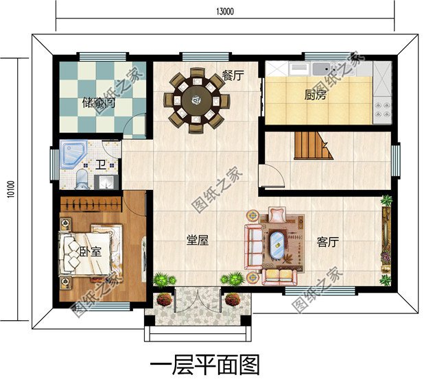 120平米农村房屋设计图，造价20万左右，别墅造型结构精致