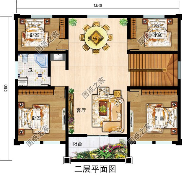 150平米新中式农村两层楼房设计图，简单大气时尚