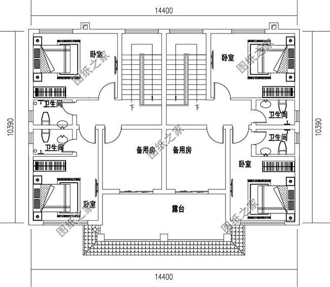 150平方米江西三层双拼小别墅施工设计图纸