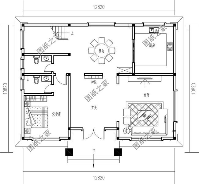 125平方米新农村自建三层别墅建筑设计图纸及效果图