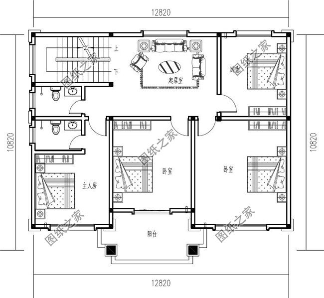 125平方米新农村自建三层别墅建筑设计图纸及效果图