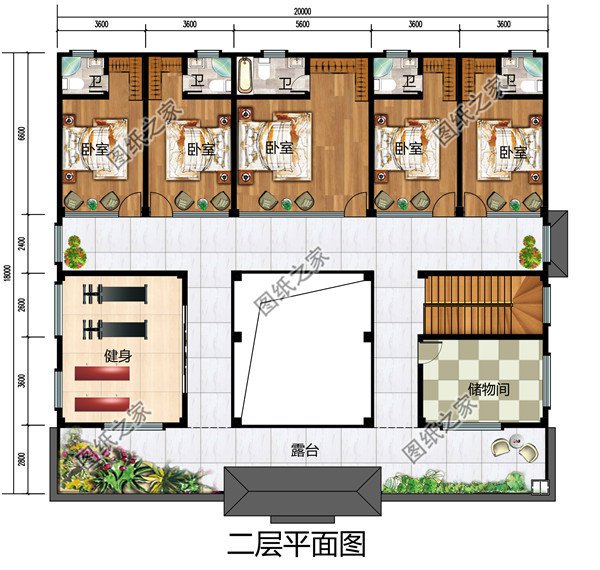 300平方二层别墅四合院设计图纸方案（效果图+施工图）