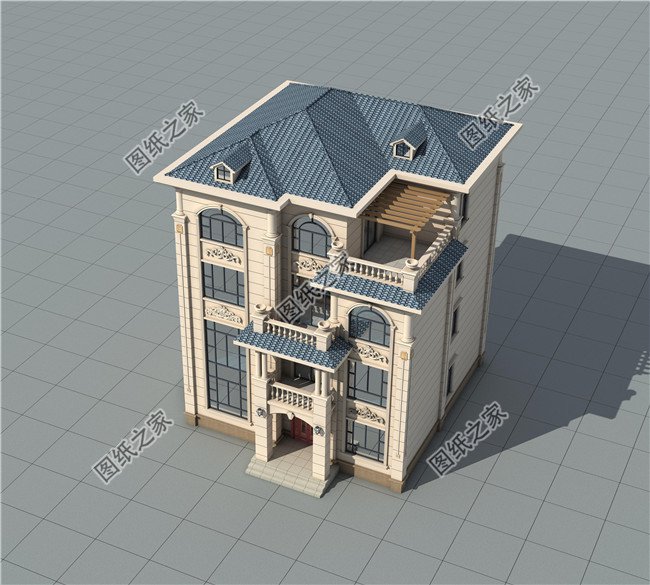 农村简单四层房屋设计图，带效果图