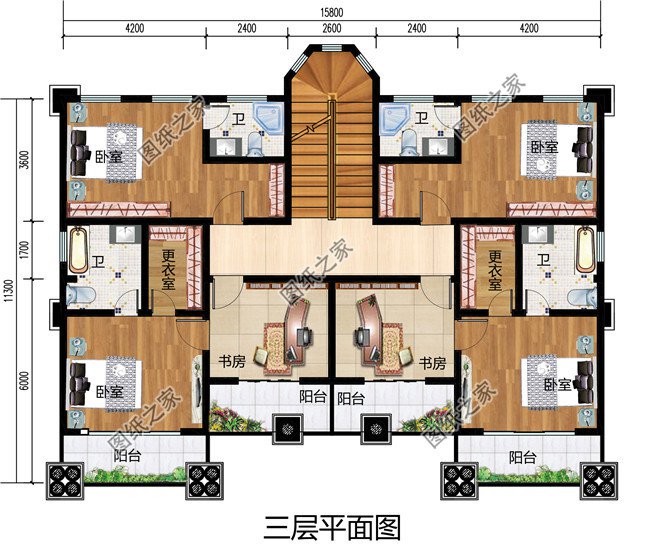 大气豪华四层别墅设计图纸，占地180平米左右