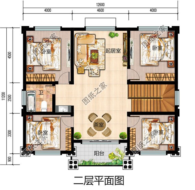 125平方米三层新农村房屋建筑施工设计图带外观图