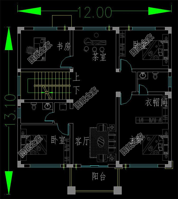 三层农村自建房二层户型图