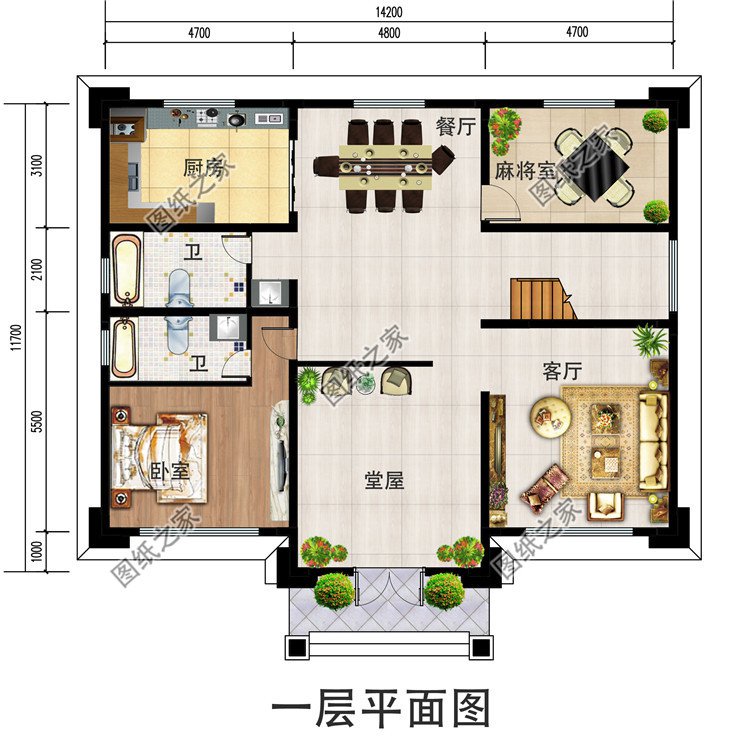 新中式农村50万三层别墅款式图，占地面积160平米左右