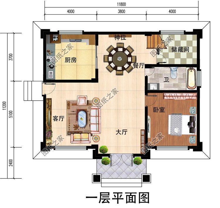 110平方米新农村三层房屋设计图，含外观效果图