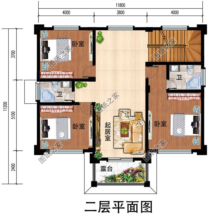 110平方米新农村三层房屋设计图，含外观效果图