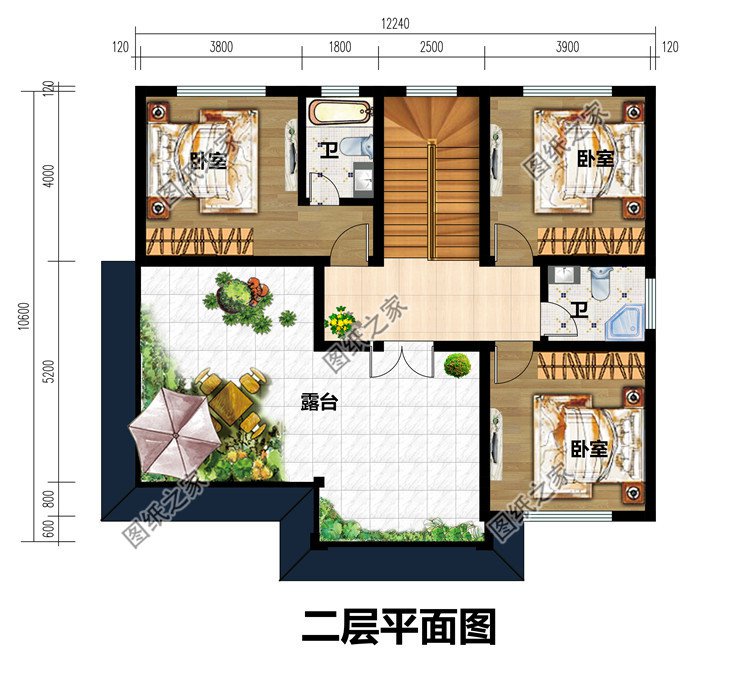 农村25万别墅款式二层自建房设计图，外观简约大气