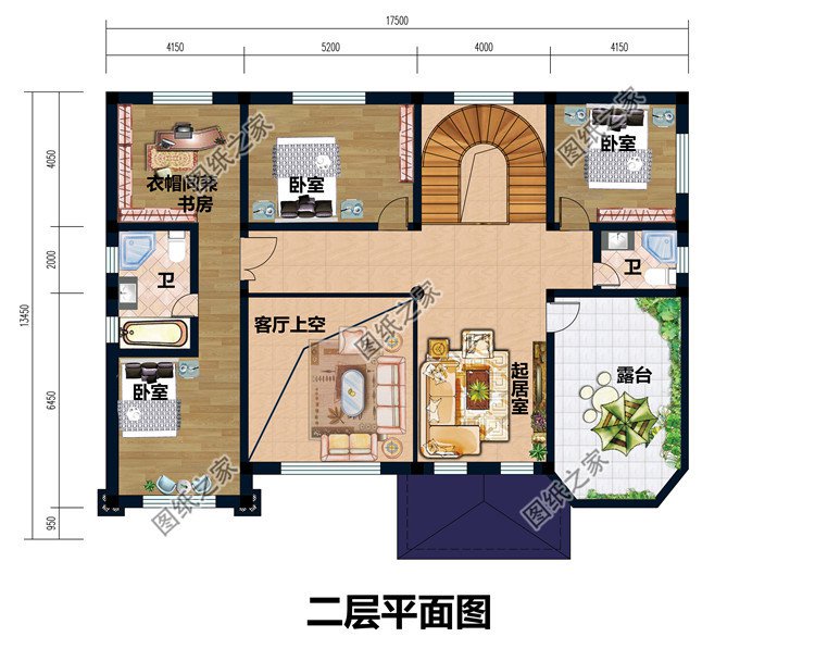 带地下室的二层复式乡村别墅设计图纸，有酒窖、家庭影院室等