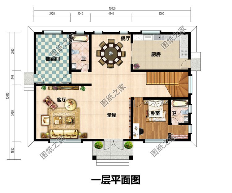 占地180平方米二层农村新款楼房别墅