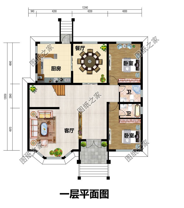 二层欧式新农村自建房别墅