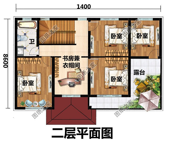 120平方米新农村二层自建房屋设计图