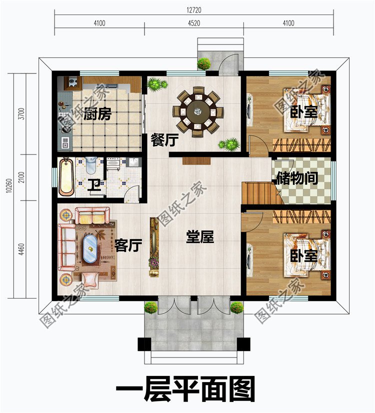 占地140平方米的二层欧式别墅