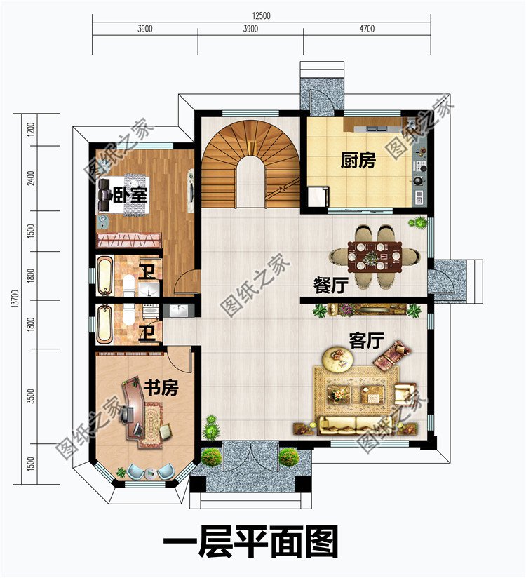 160平米大户型三层别墅设计