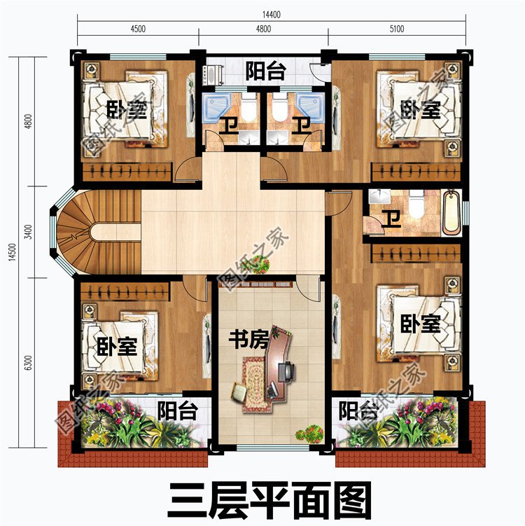 全新农村简欧风格三层房屋别墅效果图