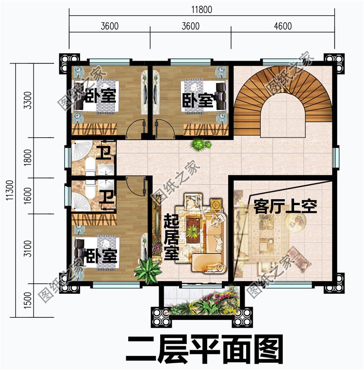 二层平顶别墅别墅设计图