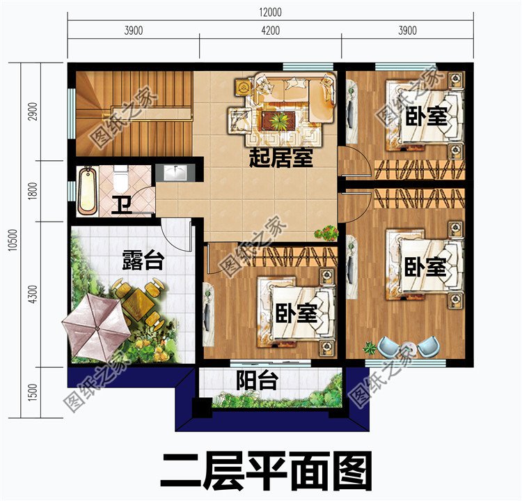 108平方米新中式小户型二层