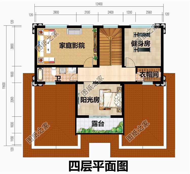 简欧复式四层别墅房屋设计图