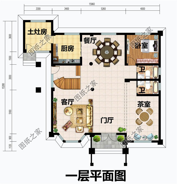 最新高端大全四层别墅外观效果图