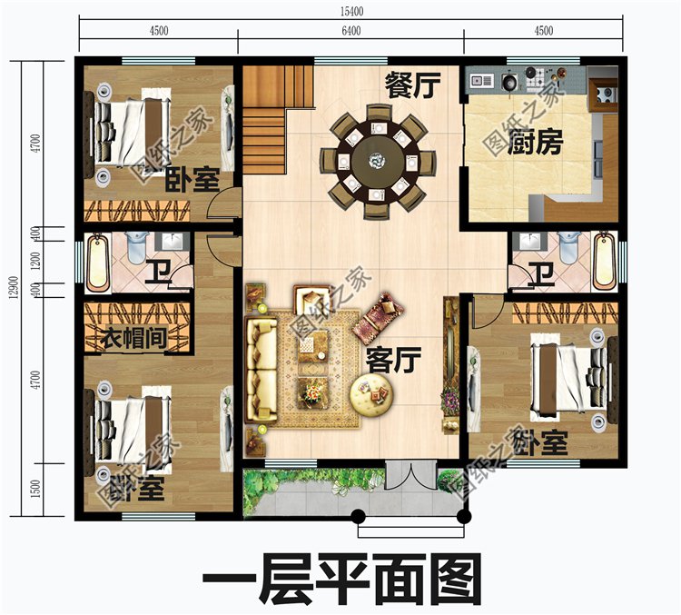 农村15万元一层半小楼图