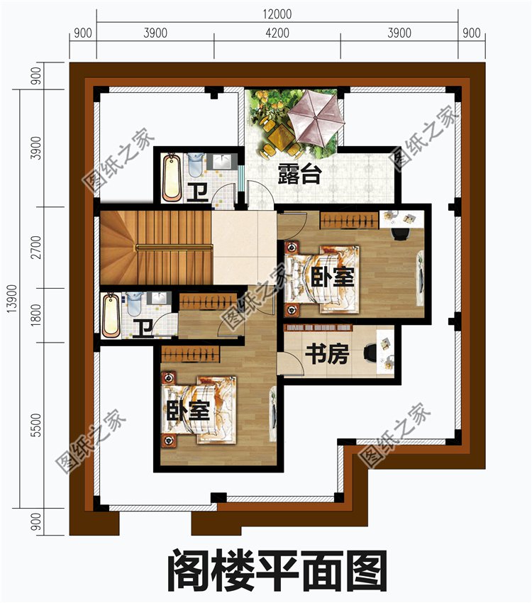 乡下建房一层半户型图