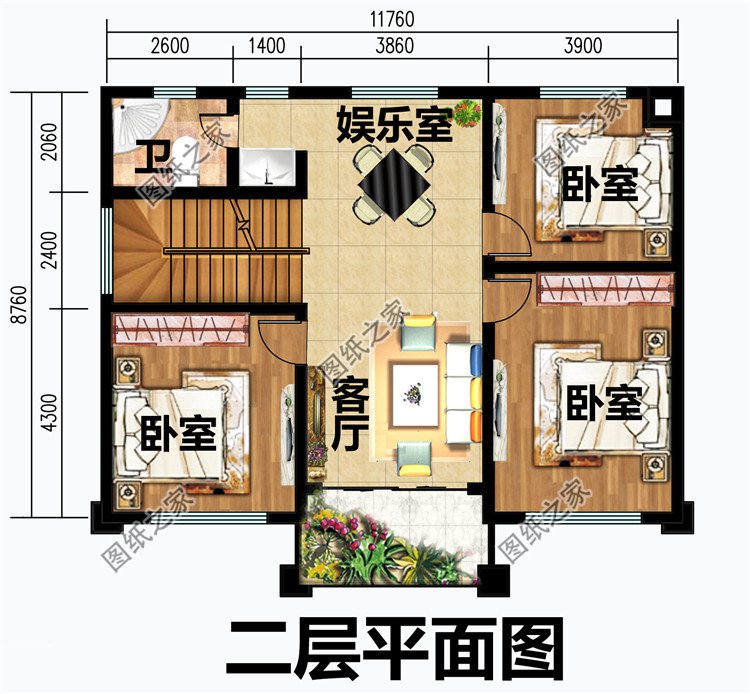 欧式新农村自建三层建筑施工设计图