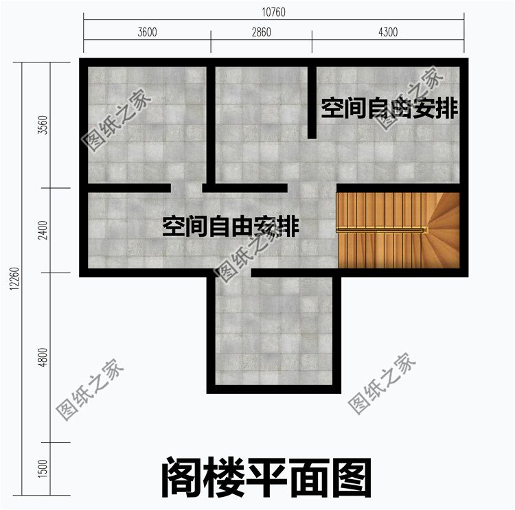 农村二层半楼房效果图及全套设计图纸