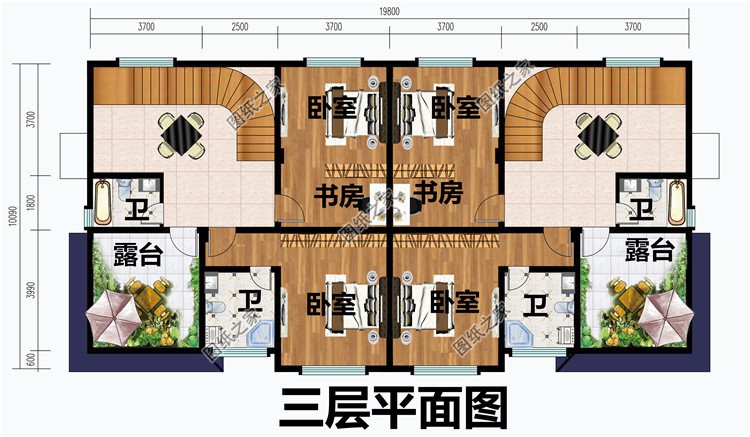 230平方农村双拼别墅设计图